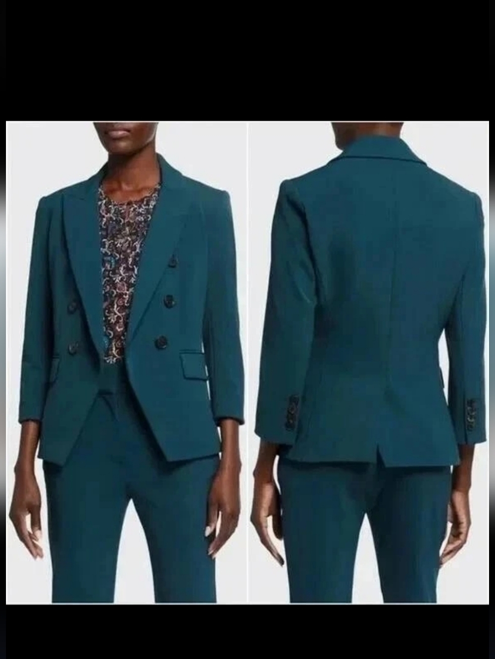Veronica Beard Empire dickey Teal blazer Us Sz 4 No Size Tag SAMPLE Item